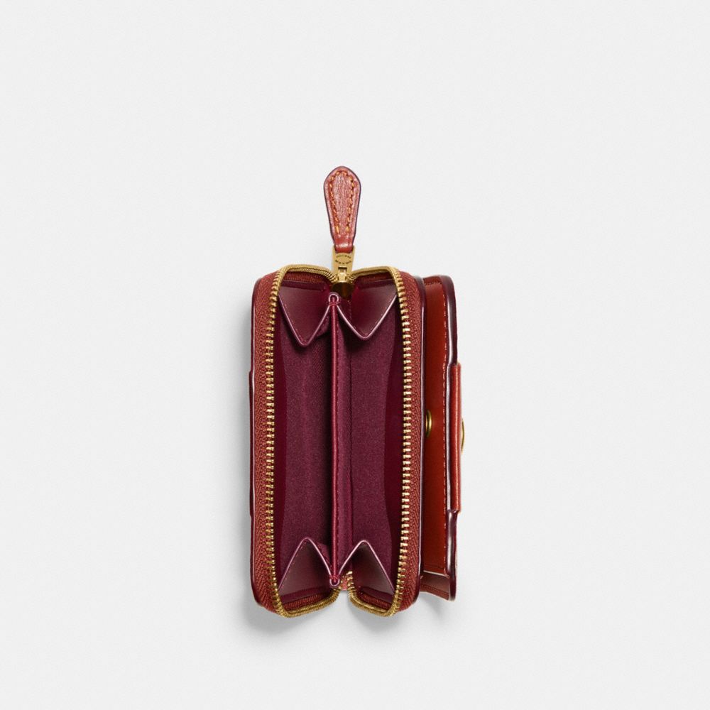 Signature Coated Canvas/Brass/Tan/Rust Coach Billfold Wallet In Colorblock Signature Canvas | COH865613