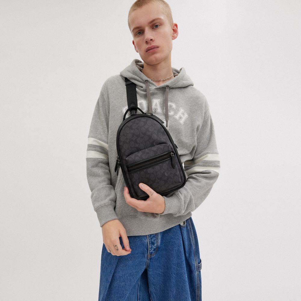 Signature Coated Canvas/Charcoal Coach Charter Pack In Signature Canvas | COH866512