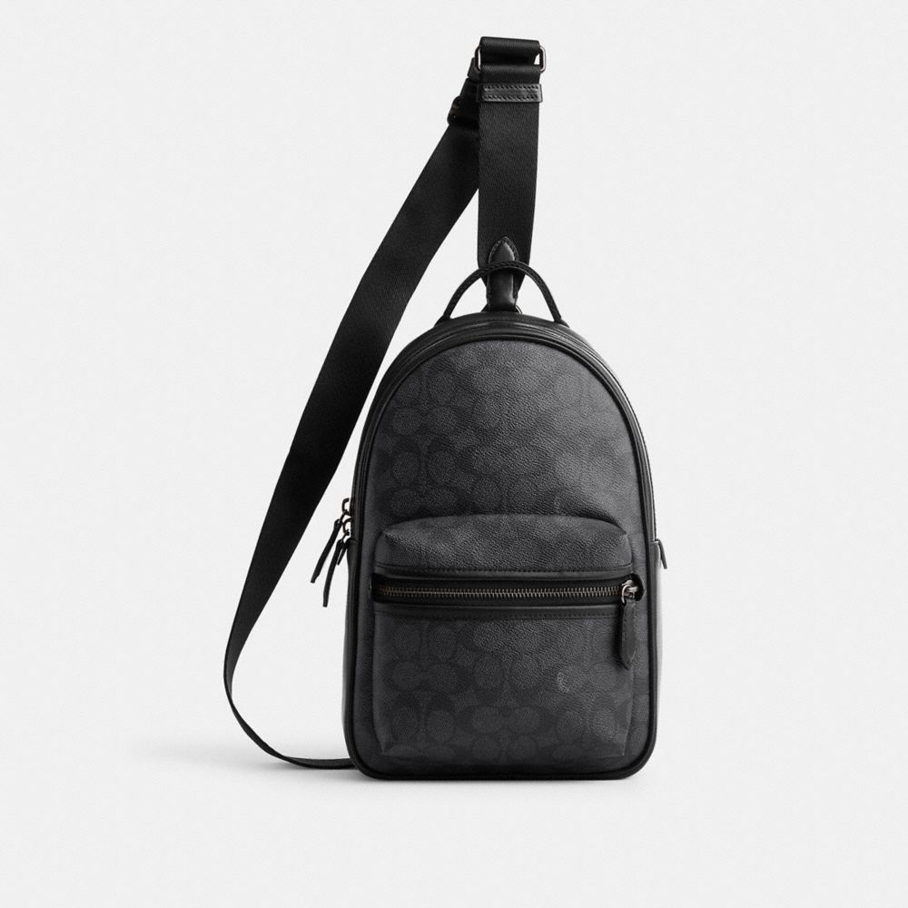 Signature Coated Canvas/Charcoal Coach Charter Pack In Signature Canvas | COH866512