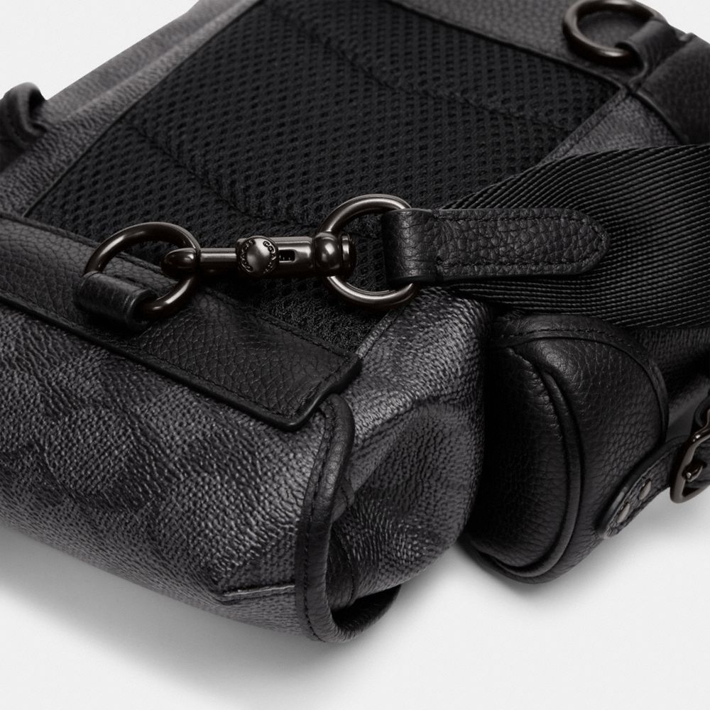 Signature Coated Canvas/Charcoal Coach Hitch Backpack 13 In Signature Canvas | COH866492