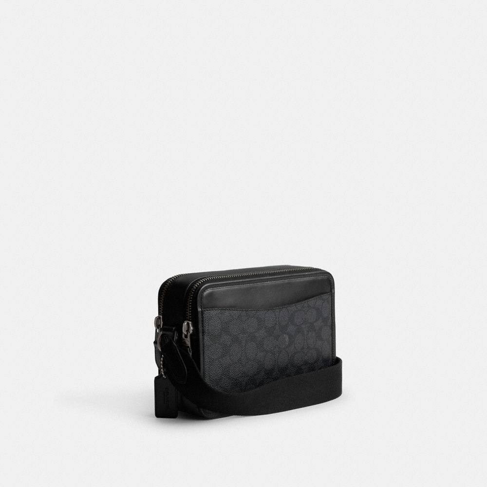 Signature Coated Canvas/Leather/Charcoal Multi Coach Charter Crossbody Bag 24 In Signature Canvas With Graphic | COH866606
