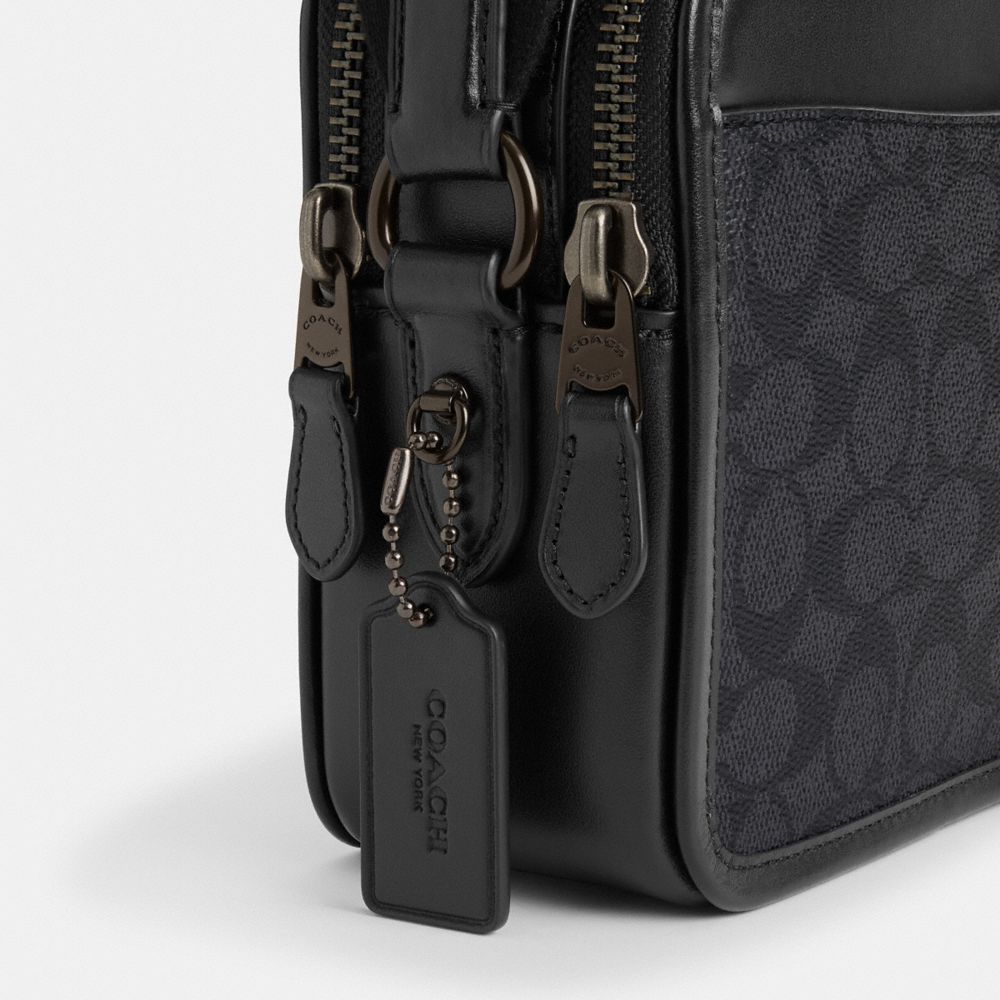 Signature Coated Canvas/Leather/Charcoal Multi Coach Charter Crossbody Bag 24 In Signature Canvas With Graphic | COH866606