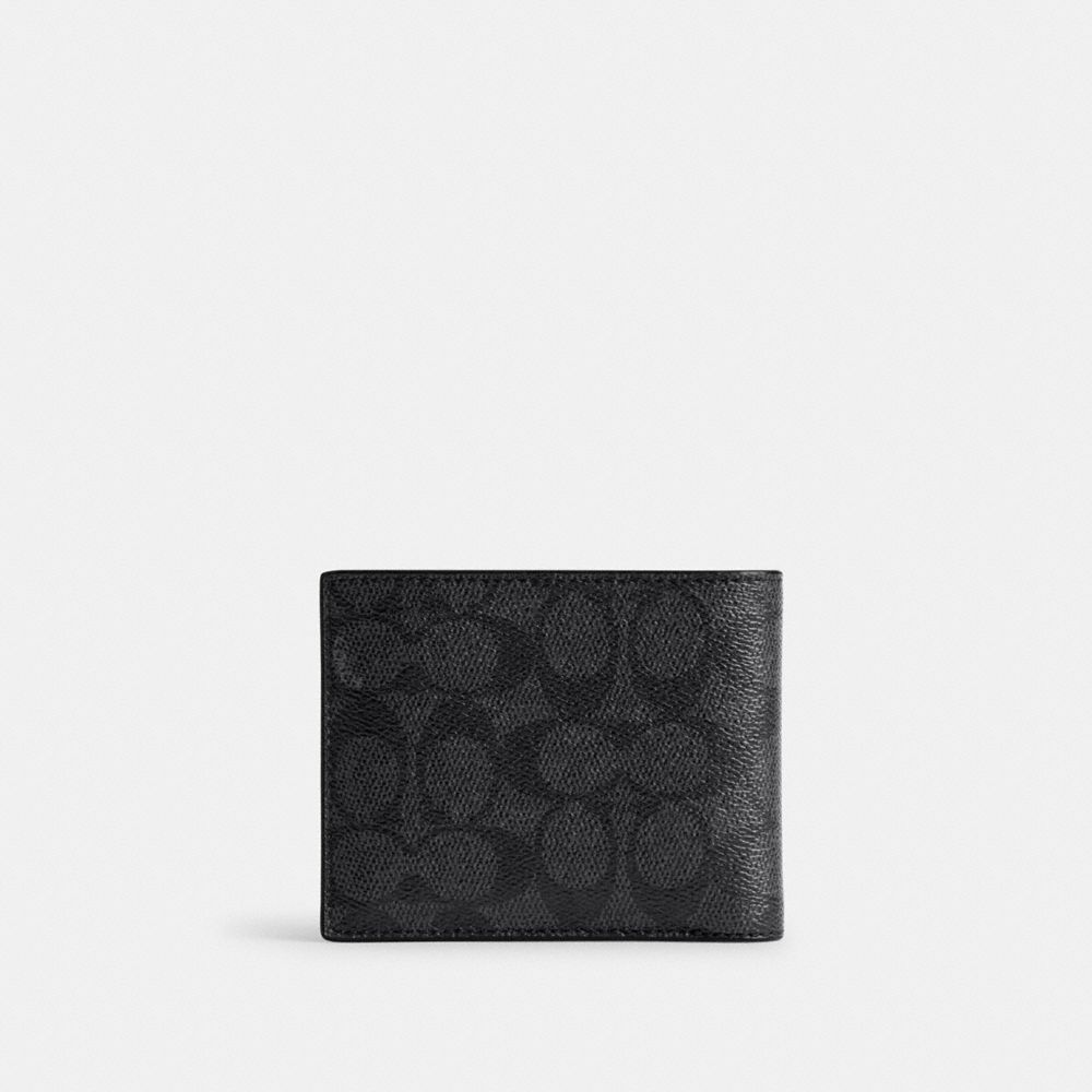 Signature Coated Canvas/Leather/Charcoal Multi Coach 3 In 1 Wallet In Signature Canvas With Graphic | COH866724