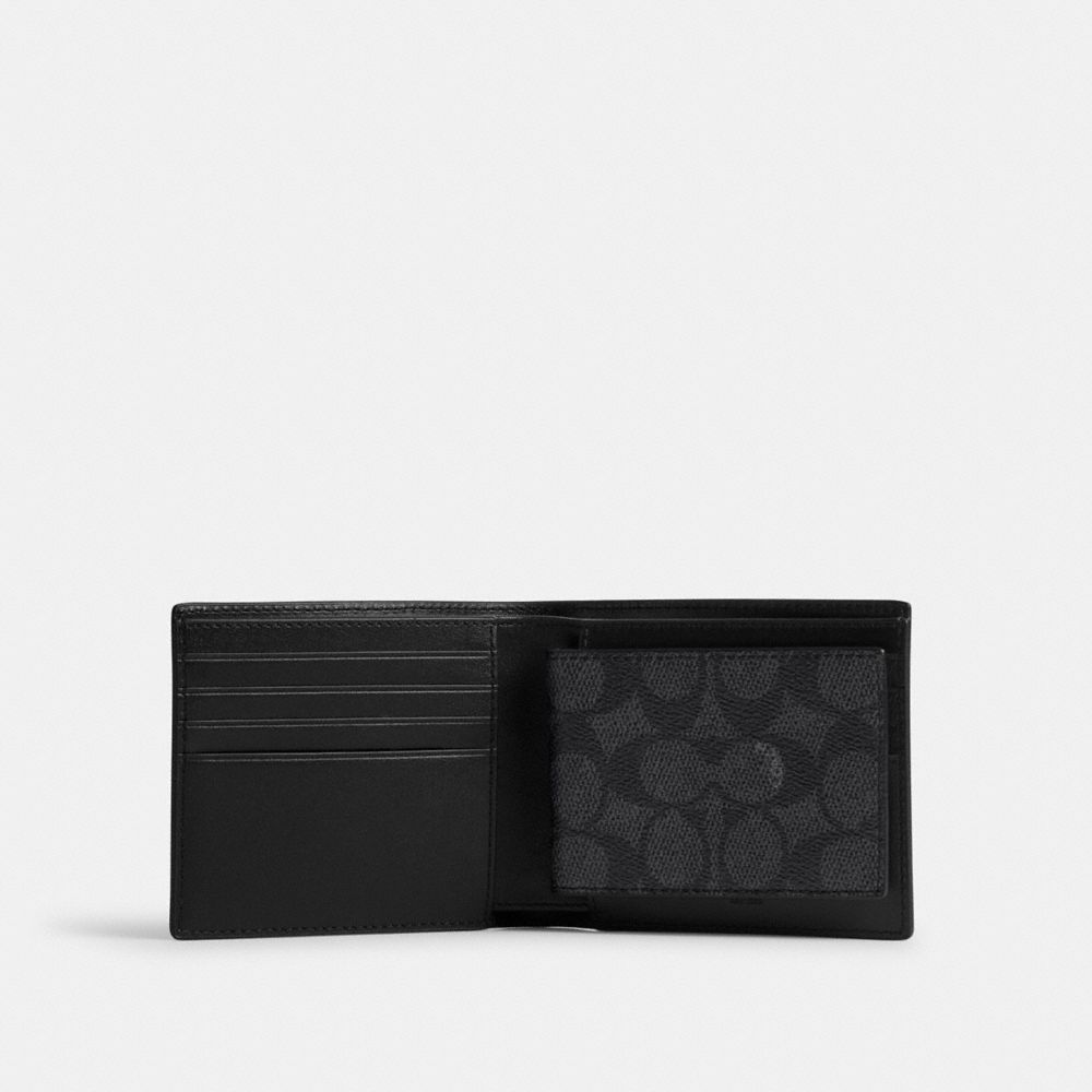 Signature Coated Canvas/Leather/Charcoal Multi Coach 3 In 1 Wallet In Signature Canvas With Graphic | COH866724