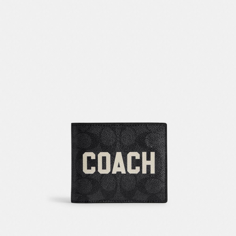 Signature Coated Canvas/Leather/Charcoal Multi Coach 3 In 1 Wallet In Signature Canvas With Graphic | COH866724