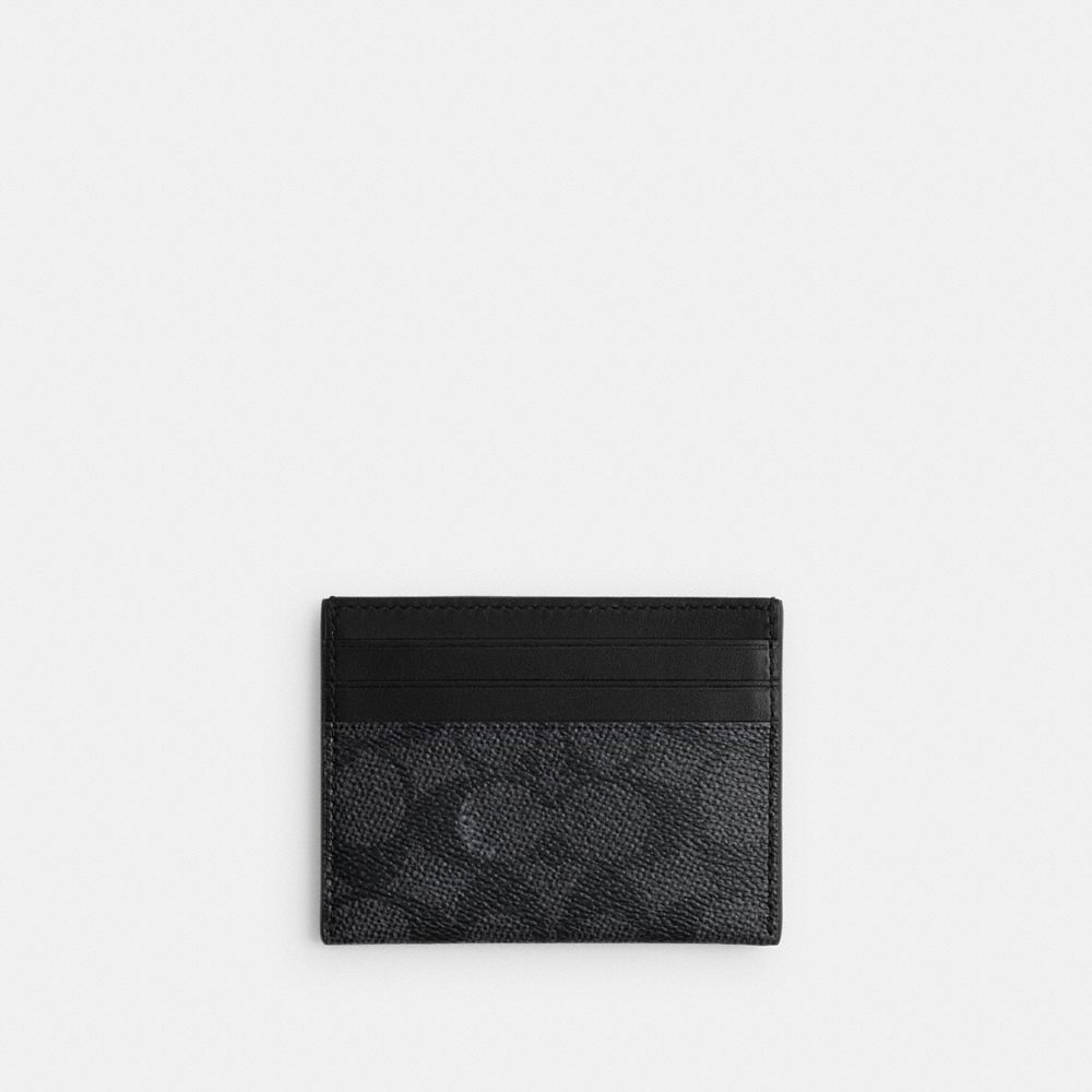 Signature Coated Canvas/Leather/Charcoal Multi Coach Card Case In Signature Canvas With Graphic | COH866771