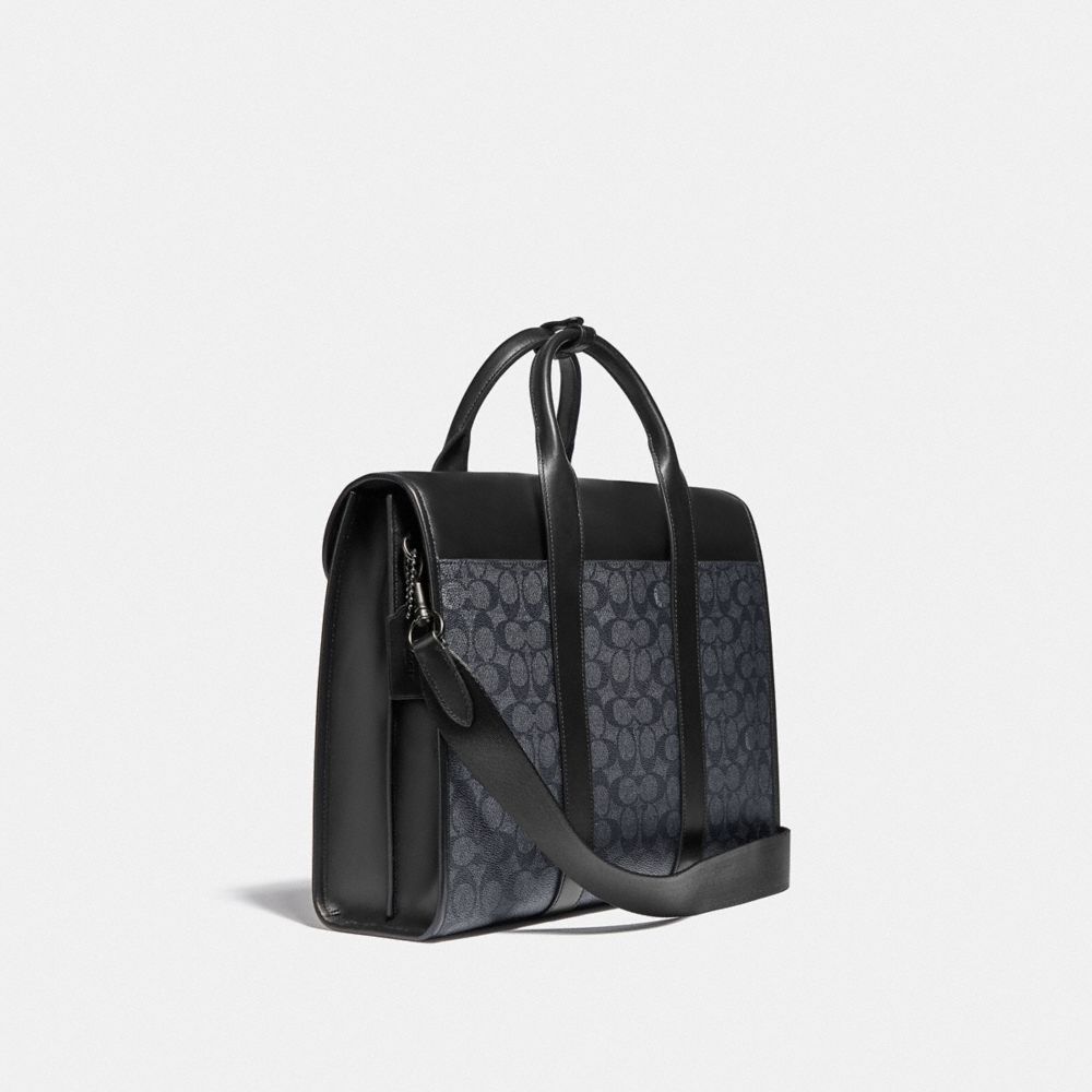 Signature Coated Canvas/Smooth Leather/Black Copper/Charcoal/Bla Coach Gotham Portfolio Bag In Signature Canvas | COH866533