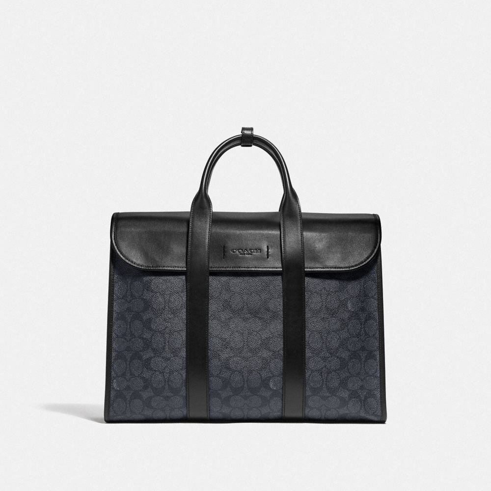 Signature Coated Canvas/Smooth Leather/Black Copper/Charcoal/Bla Coach Gotham Portfolio Bag In Signature Canvas | COH866533