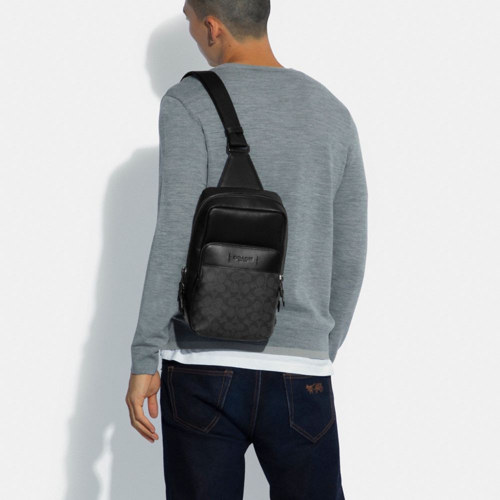 Signature Coated Canvas/Smooth Leather/Black Copper/Charcoal/Bla Coach Gotham Pack In Signature Canvas | COH865461
