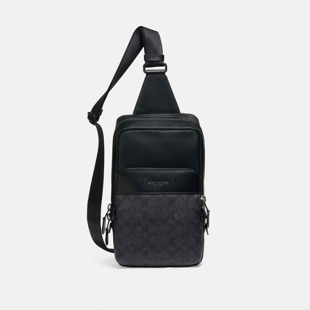 Signature Coated Canvas/Smooth Leather/Black Copper/Charcoal/Bla Coach Gotham Pack In Signature Canvas | COH865461