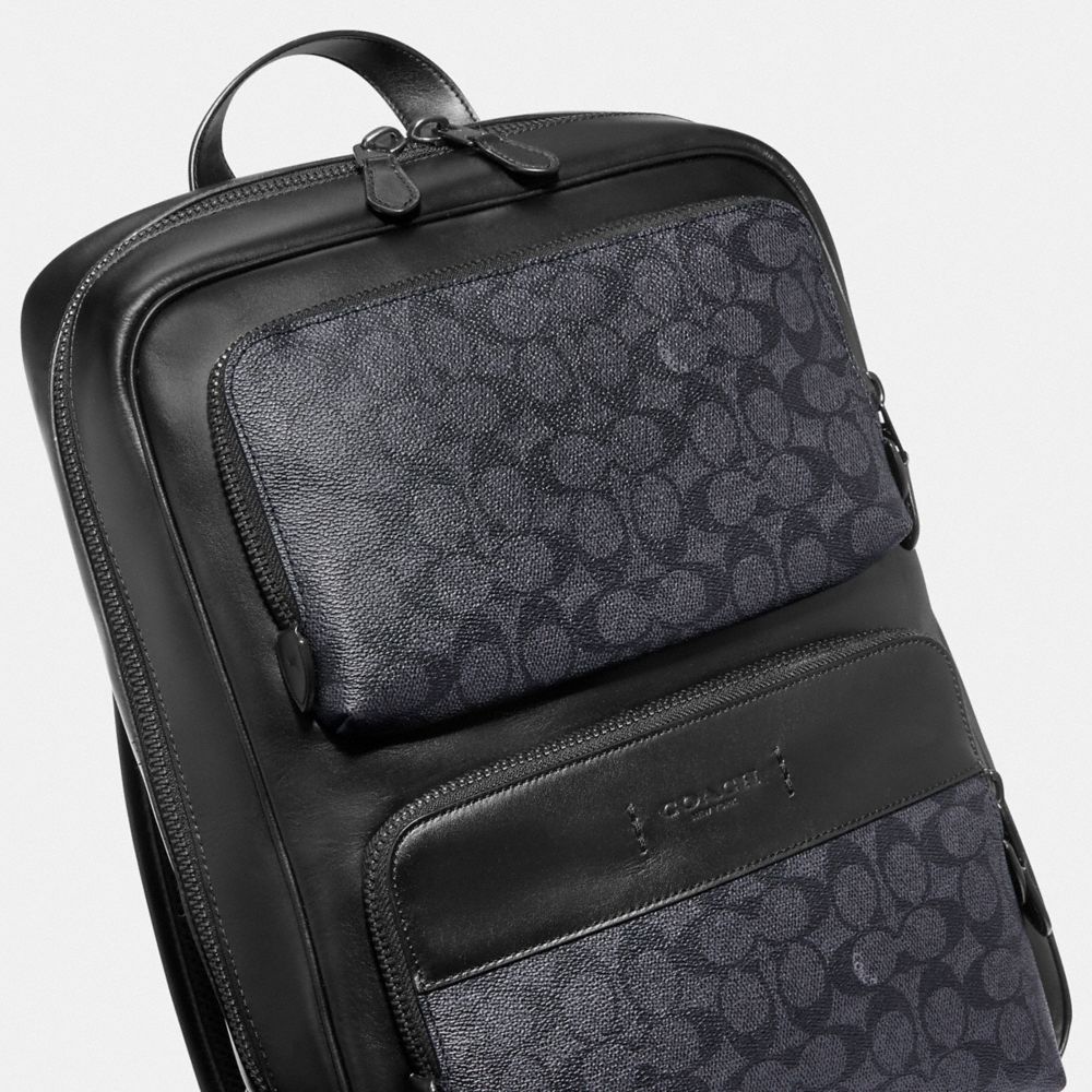 Signature Coated Canvas/Smooth Leather/Black Copper/Charcoal/Bla Coach Gotham Backpack In Signature Canvas | COH865463