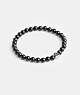 Silver/Black Coach Black Onyx Beaded Bracelet | COH867026