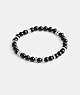 Silver/Black Coach Black Onyx Beaded Disk Bracelet | COH867008
