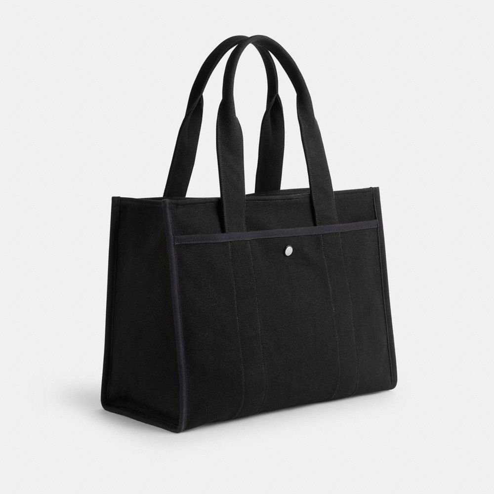 Silver/Black Coach Cargo Tote Bag 42 | COH865101