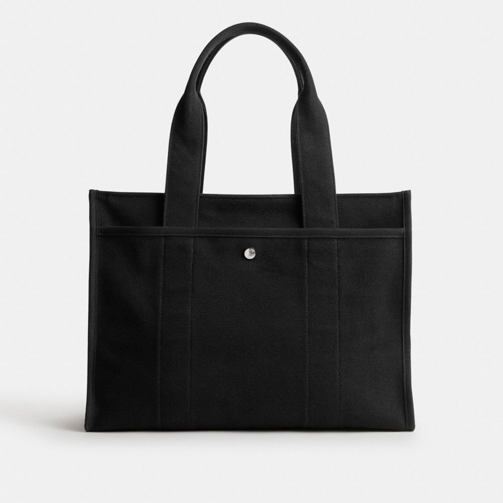 Silver/Black Coach Cargo Tote Bag 42 | COH865101