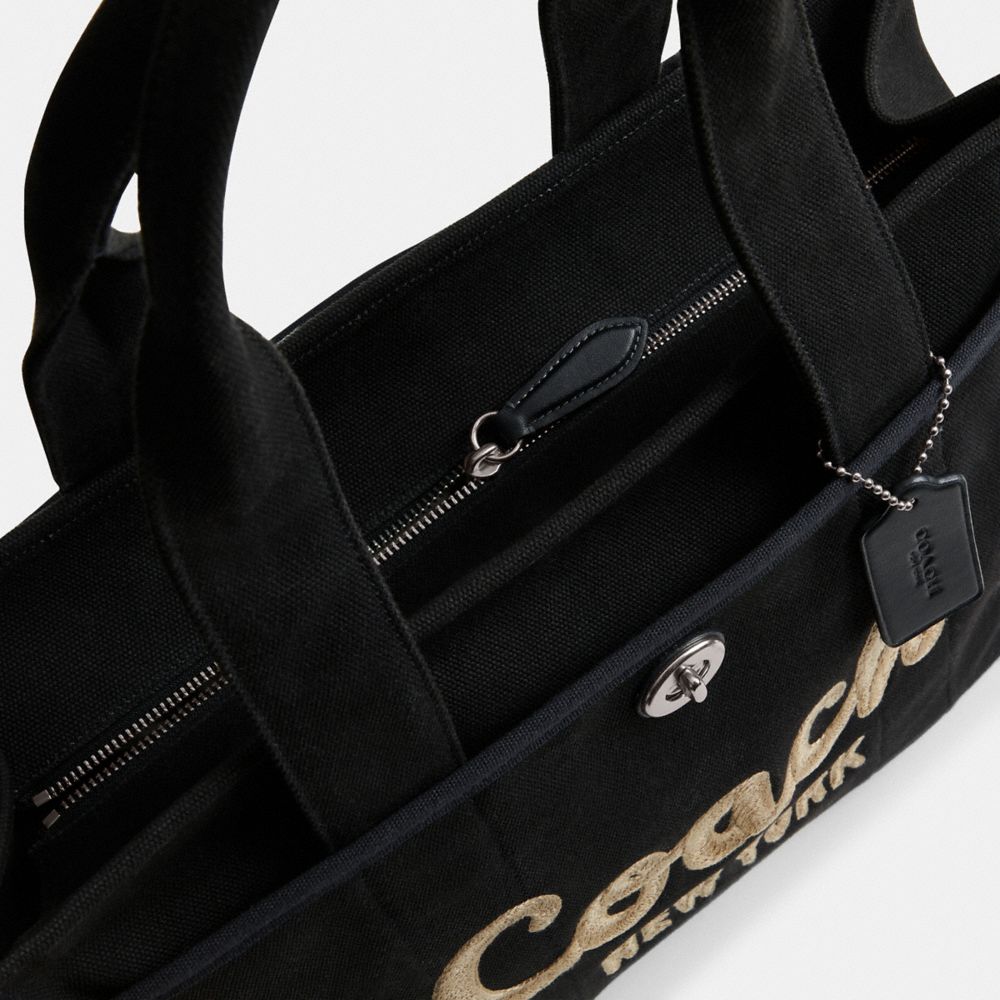 Silver/Black Coach Cargo Tote Bag 42 | COH865101