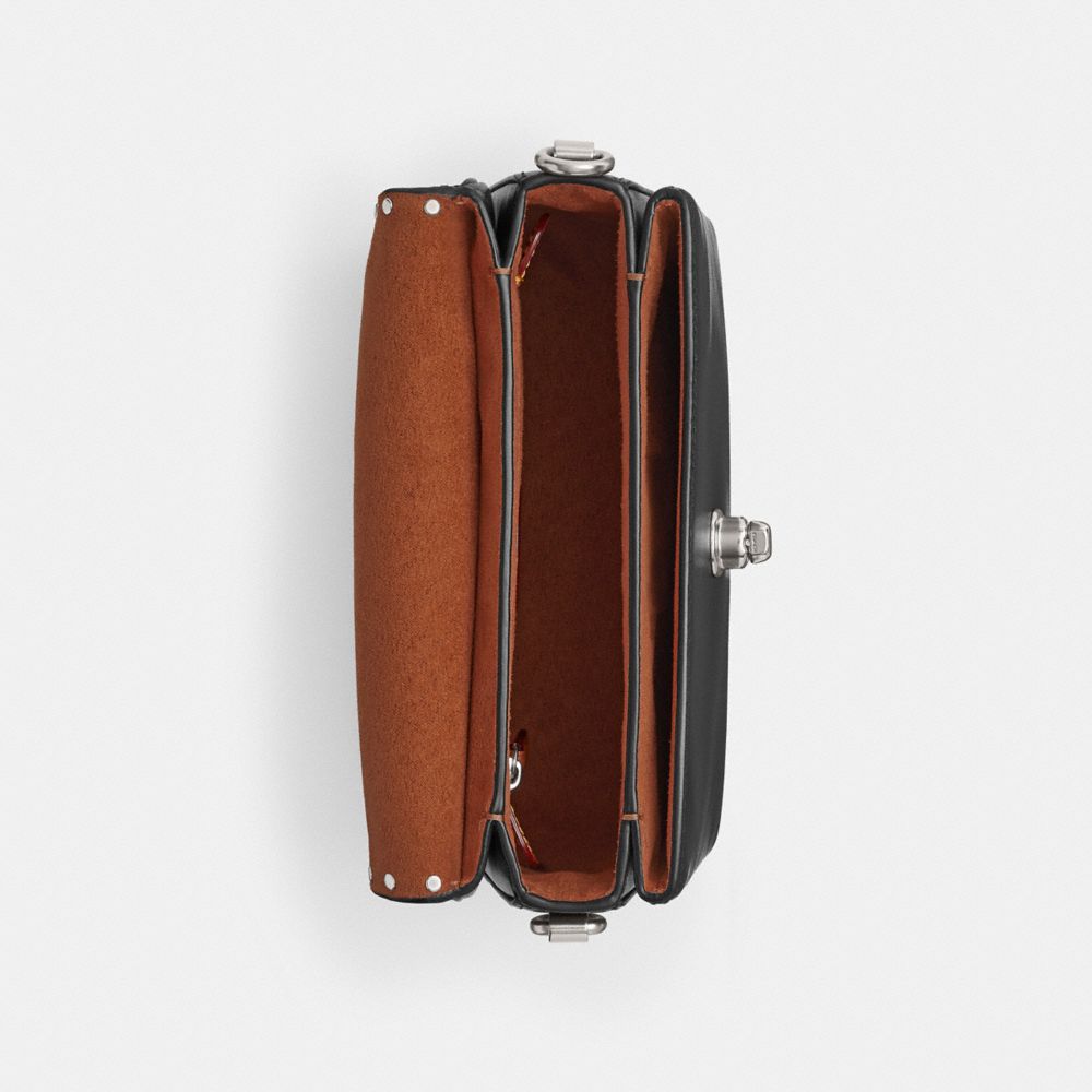 Silver/Black Coach Cassie Crossbody Bag 19 With Rivets | COH865388