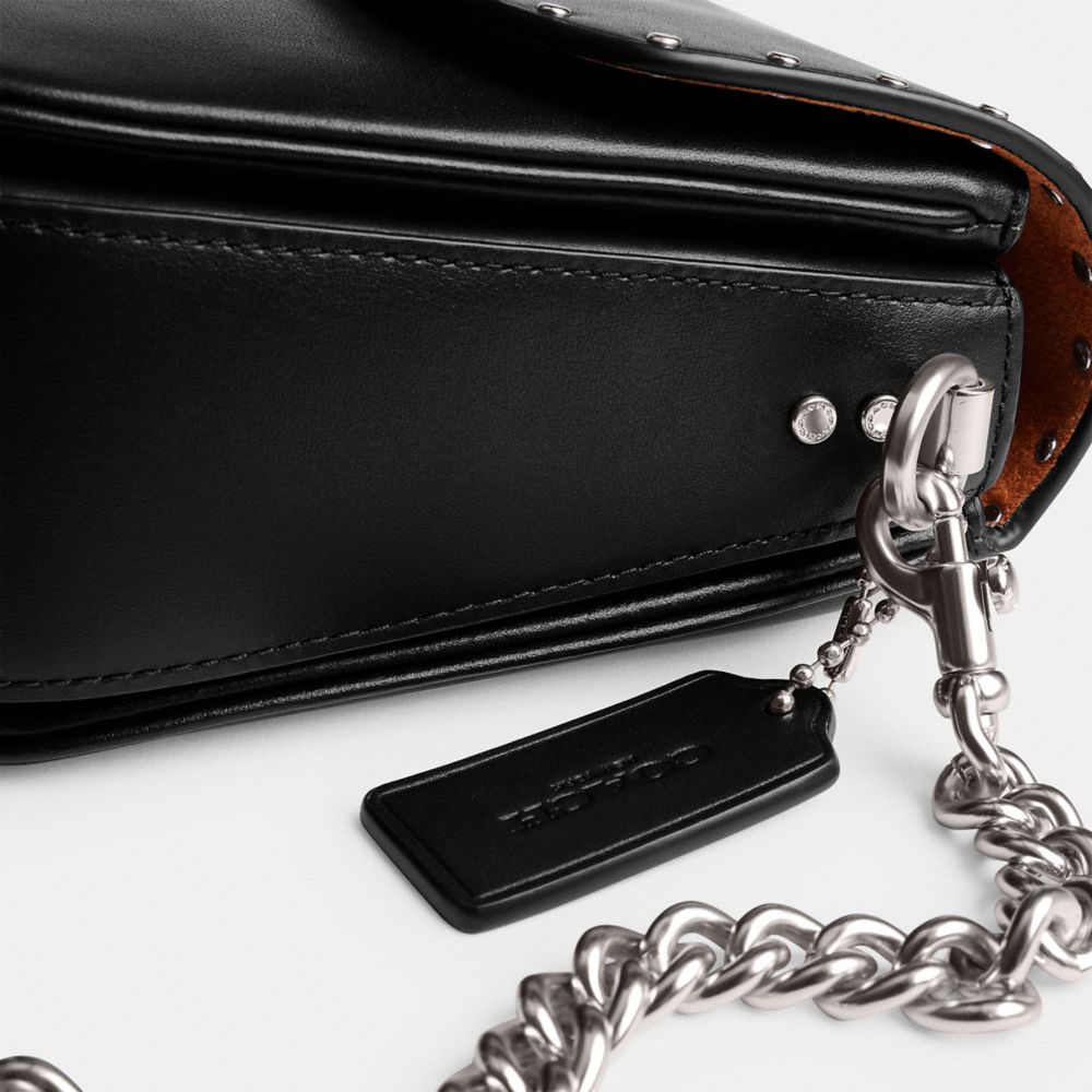 Silver/Black Coach Cassie Crossbody Bag 19 With Rivets | COH865388