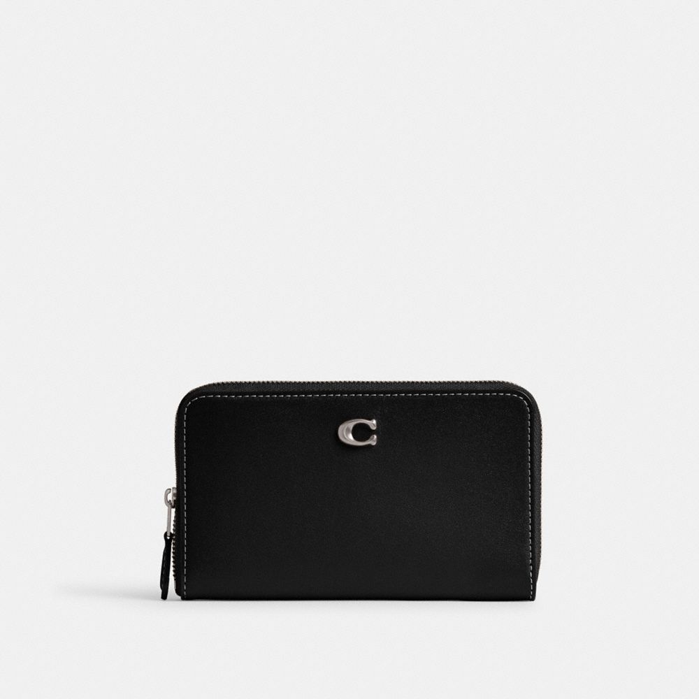 Silver/Black Coach Essential Medium Zip Around Wallet | COH865508