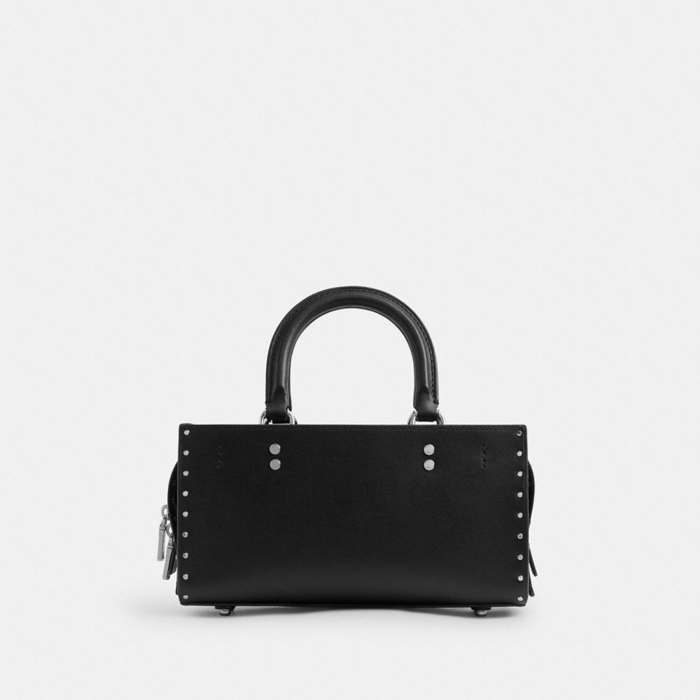 Silver/Black Coach Rogue Bag 26 With Rivets | COH865181