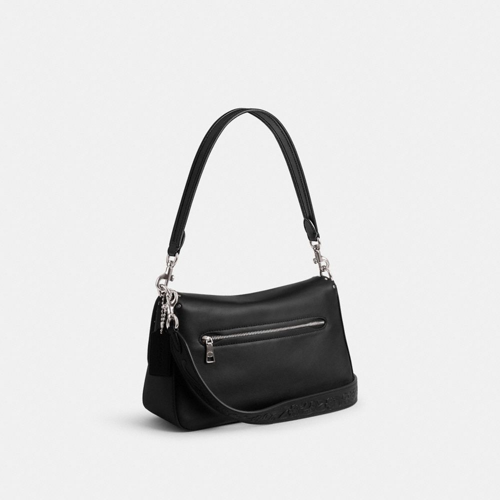 Silver/Black Coach Soft Tabby Shoulder Bag With Rivets | COH864954