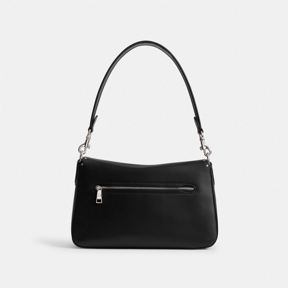 Silver/Black Coach Soft Tabby Shoulder Bag With Rivets | COH864954