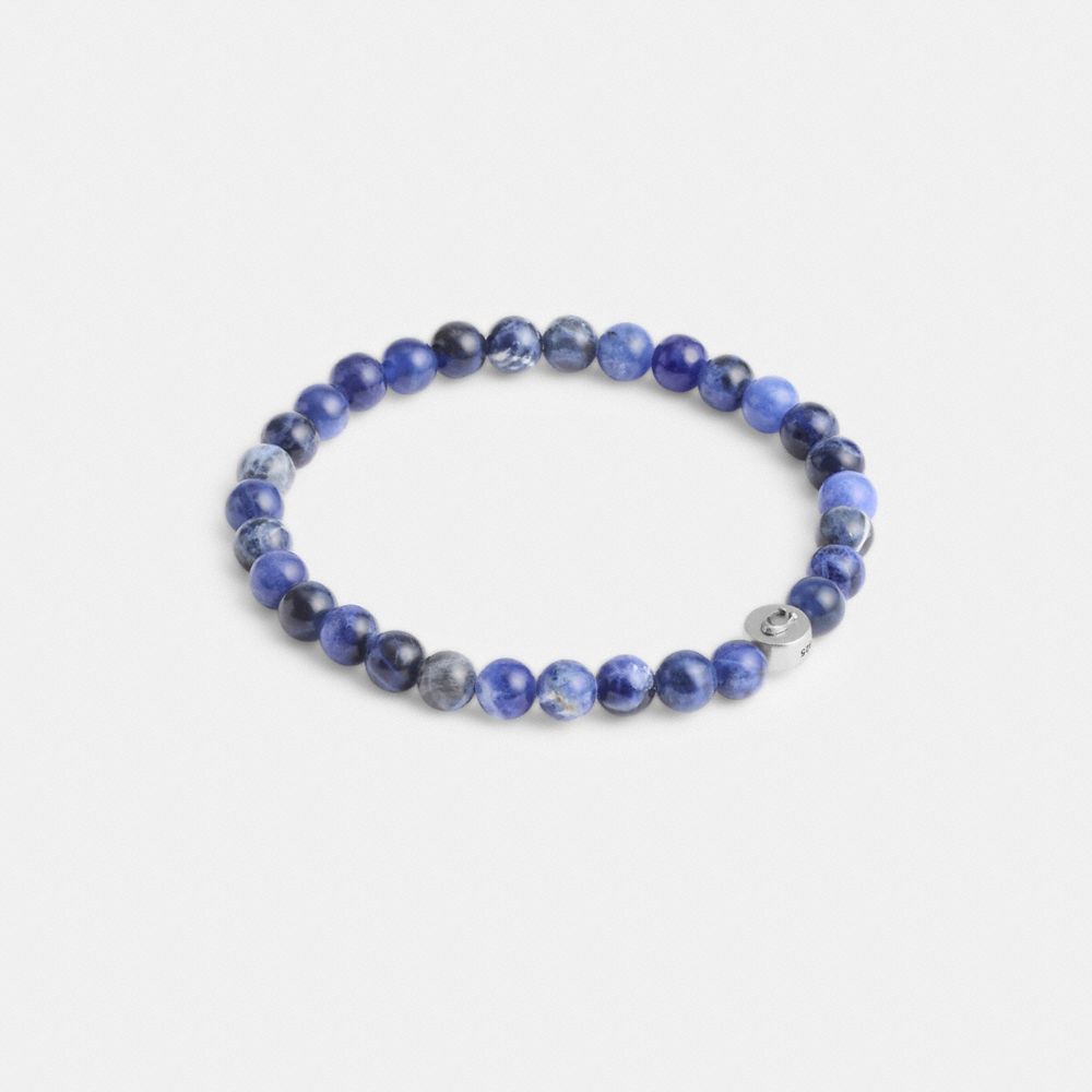 Silver/Blue Coach Sodalite Beaded Bracelet | COH867024