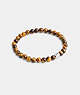 Silver/Brown Coach Tiger’s Eye Beaded Bracelet | COH867031