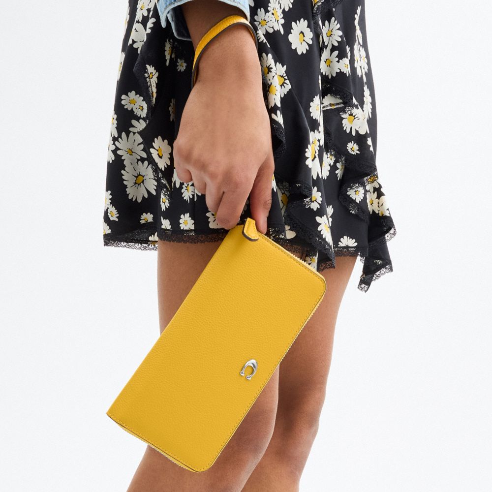 Silver/Canary Coach Essential Continental Wallet | COH865498