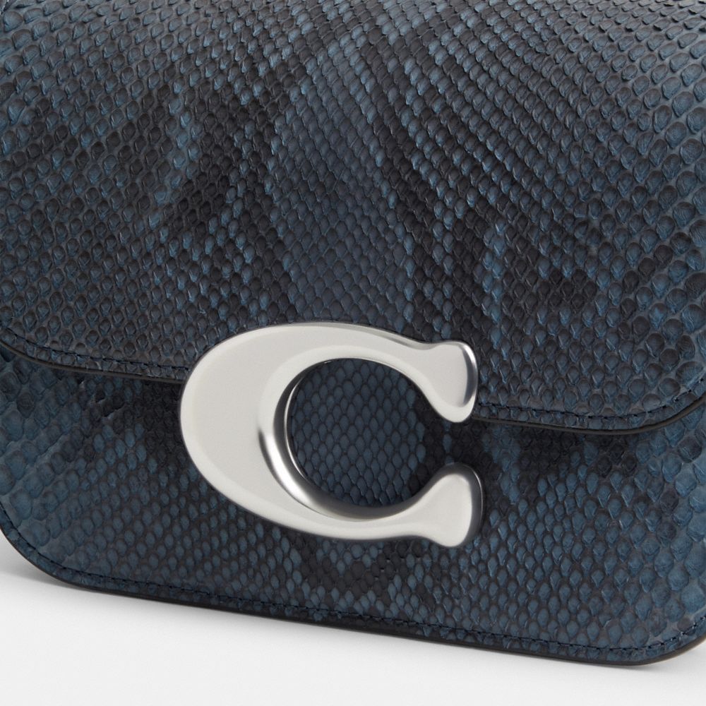 Silver/Dark Denim Coach Idol Bag In Python | COH864801