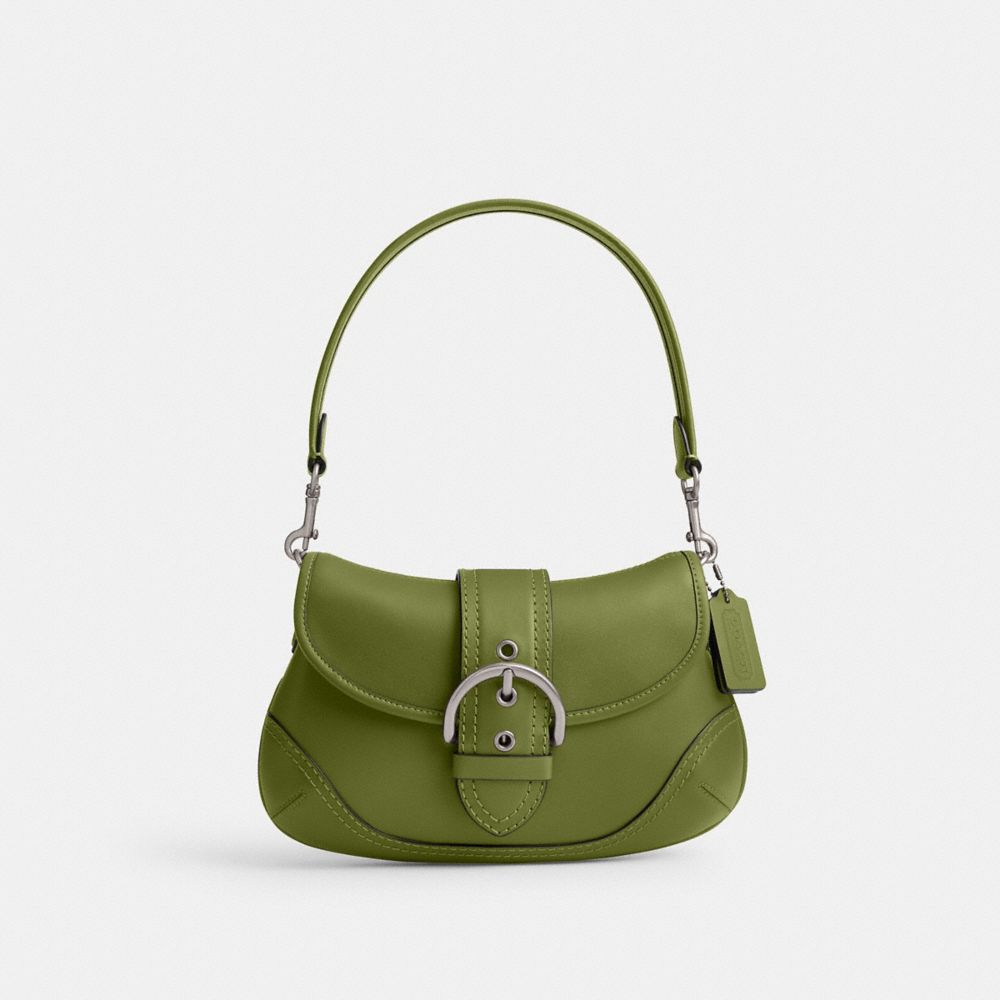 Silver/Dark Lime Coach Soho Bag In Regenerative Leather | COH864732