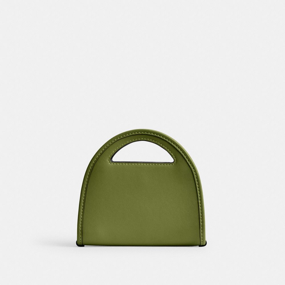 Silver/Dark Lime Coach Top Handle Card Case | COH865647