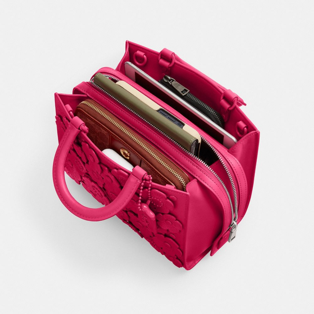 Silver/Dragonfruit Coach Rogue Bag 25 With Tea Rose | COH865180