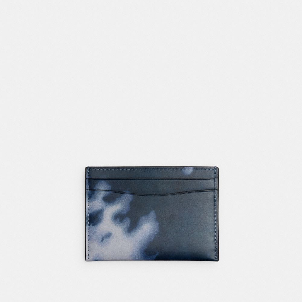 Silver/Midnight Navy Coach Essential Card Case With Tie Dye Print | COH865719