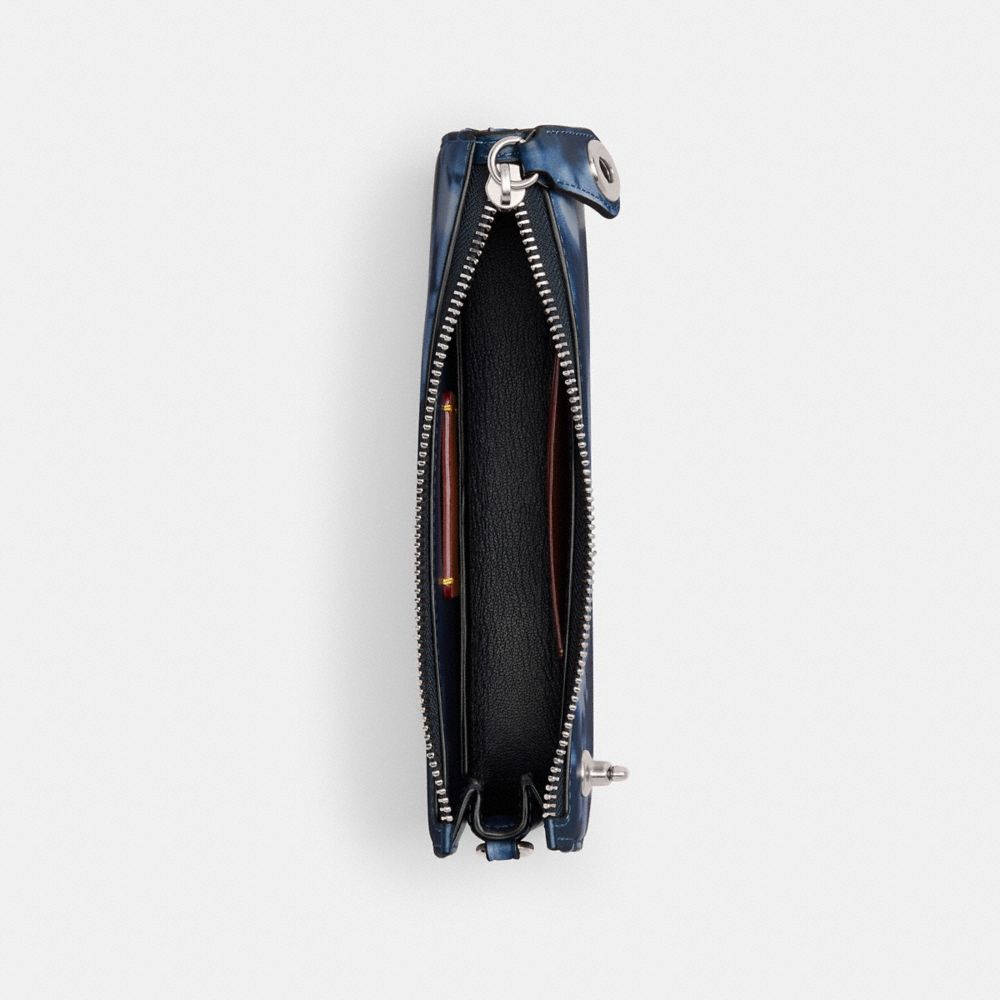 Silver/Midnight Navy Coach Penn Shoulder Bag With Tie Dye Print | COH864893