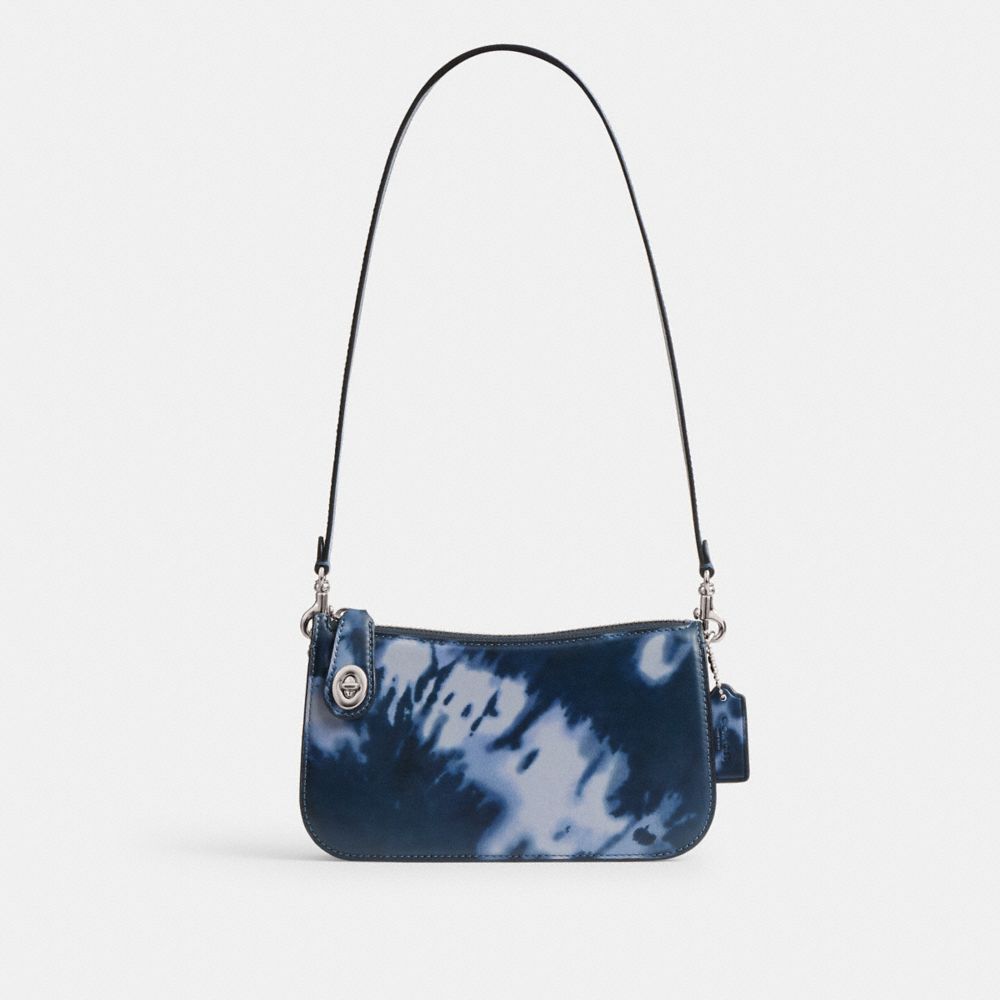 Silver/Midnight Navy Coach Penn Shoulder Bag With Tie Dye Print | COH864893