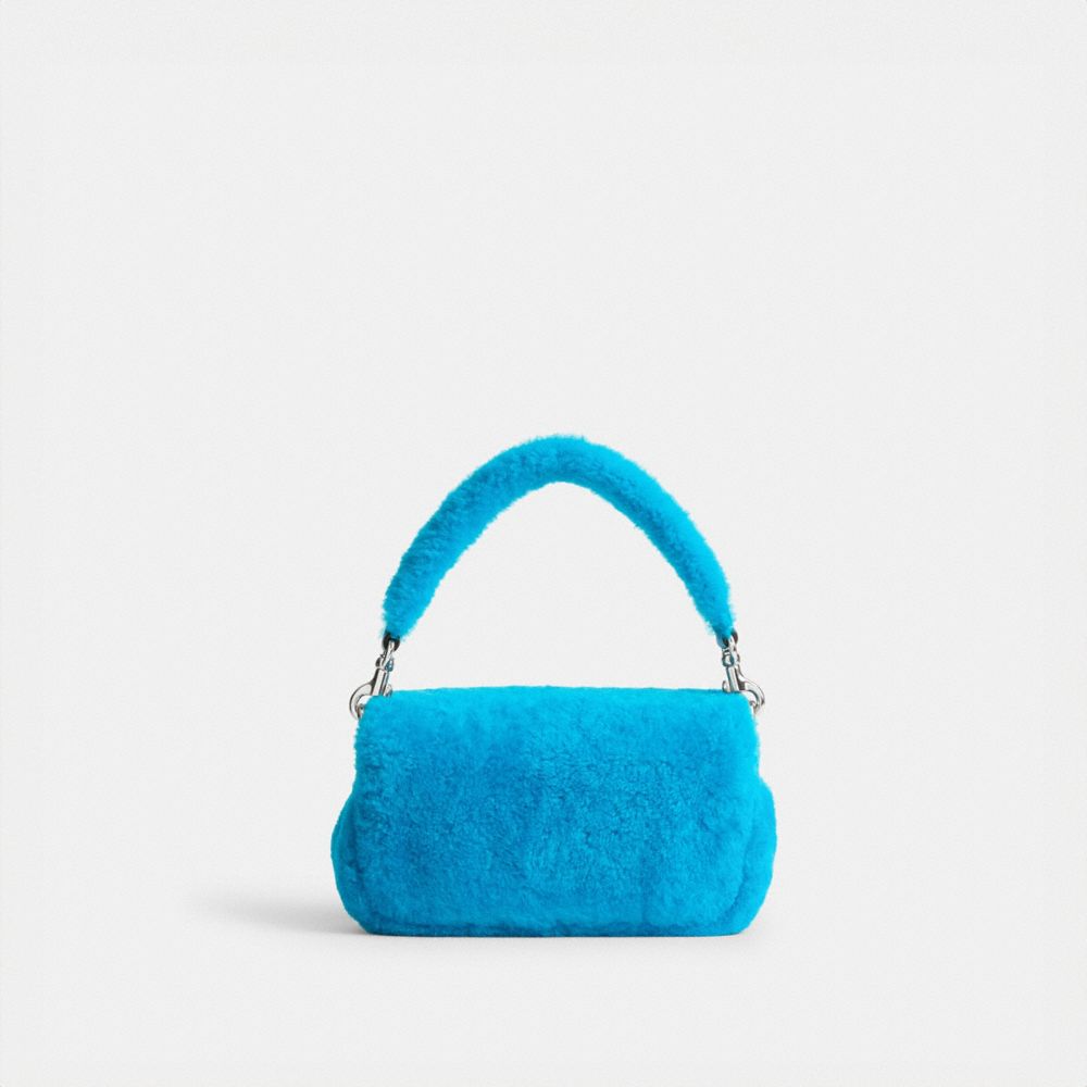 Silver/Montero Blue Coach The Lil Nas X Drop Tabby Shoulder Bag 18 In Shearling | COH864804