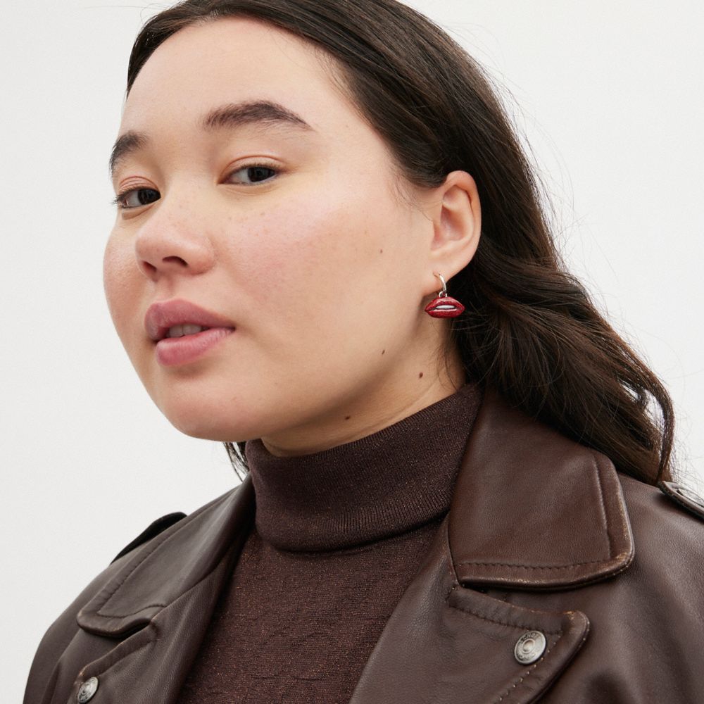 Silver/Multi Coach Lollipop And Lips Mismatch Earrings | COH866113