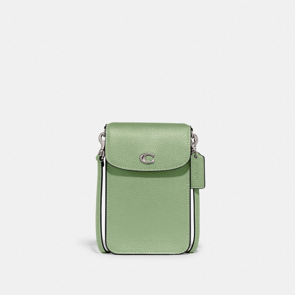 Silver/Pale Pistachio Coach Phone Crossbody Bag | COH865399