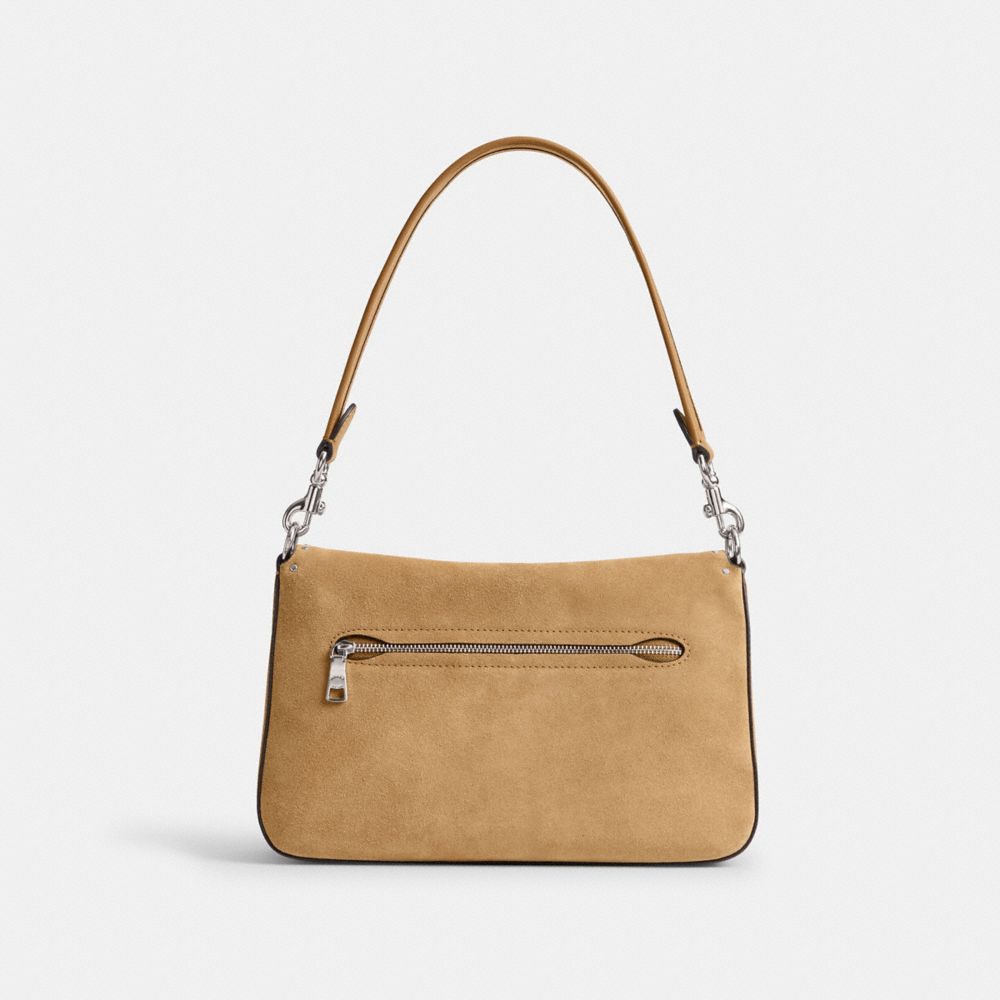 Silver/Peanut Coach Soft Tabby Shoulder Bag With Rivets And Tooling | COH864955