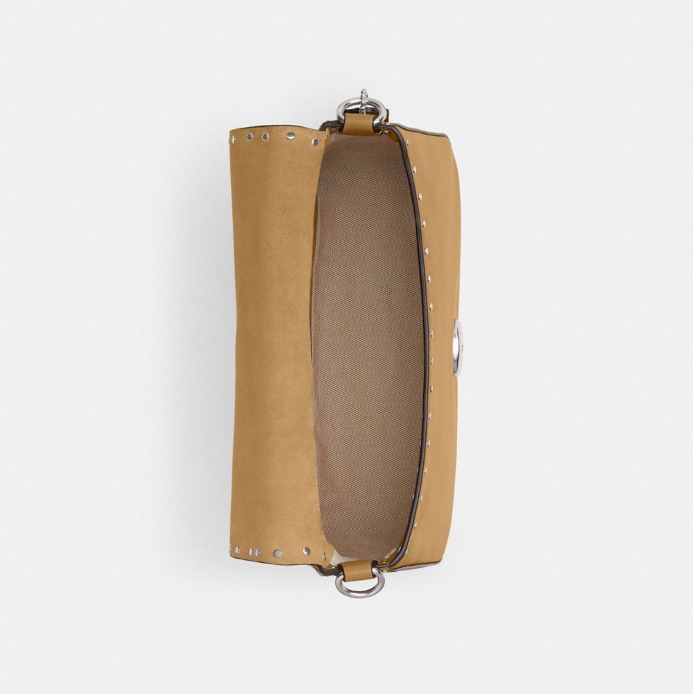 Silver/Peanut Coach Soft Tabby Shoulder Bag With Rivets And Tooling | COH864955