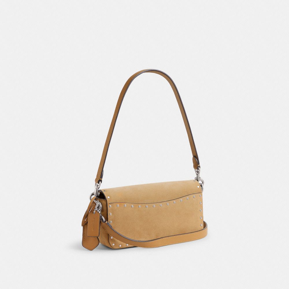 Silver/Peanut Coach Studio Baguette Bag With Rivets | COH864874