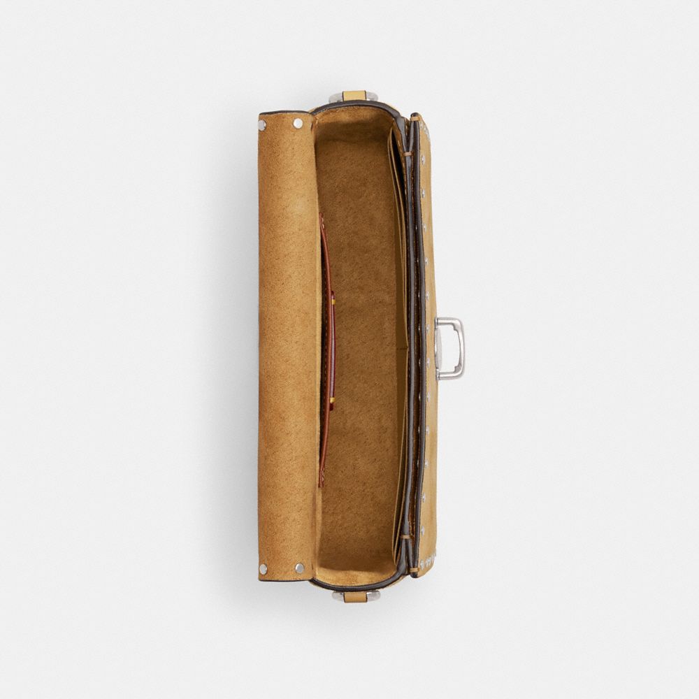 Silver/Peanut Coach Studio Baguette Bag With Rivets | COH864874