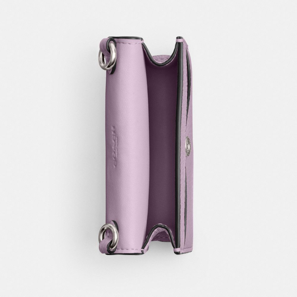 Silver/Soft Purple Coach Essential Half Flap Card Case | COH865551