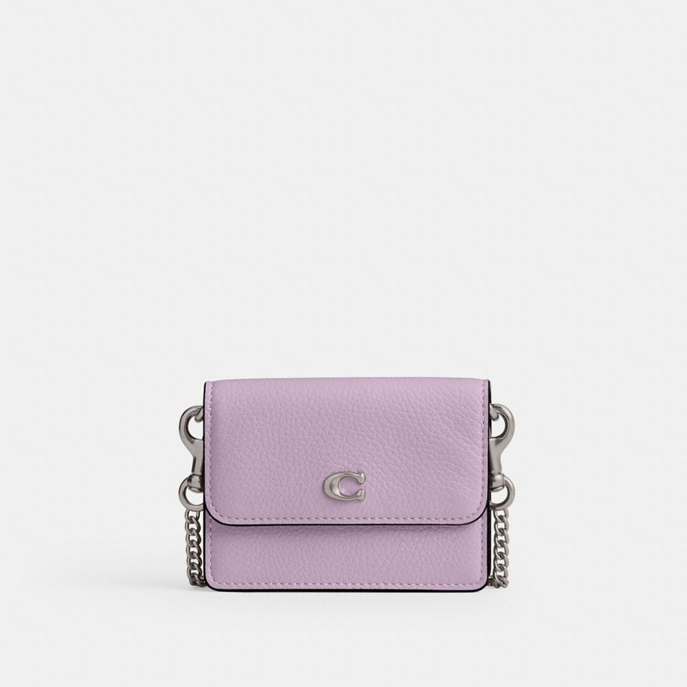 Silver/Soft Purple Coach Essential Half Flap Card Case | COH865551