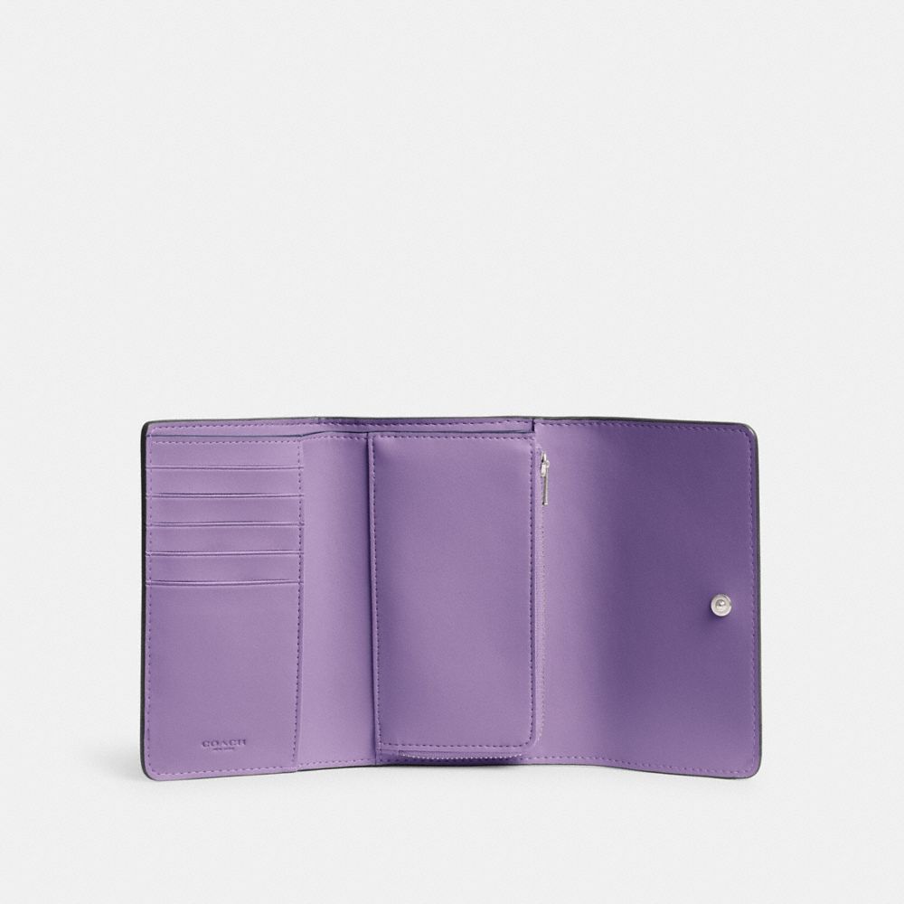 Silver/Soft Purple Multi Coach Essential Medium Flap Wallet In Colorblock | COH865506