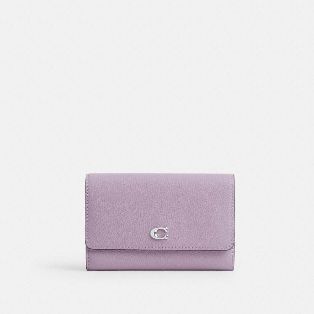 Silver/Soft Purple Multi Coach Essential Medium Flap Wallet In Colorblock | COH865506