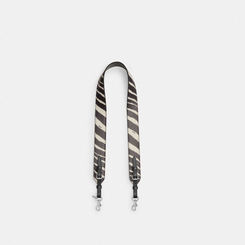 Silver/Zebra Coach Strap With Zebra Print | COH866448