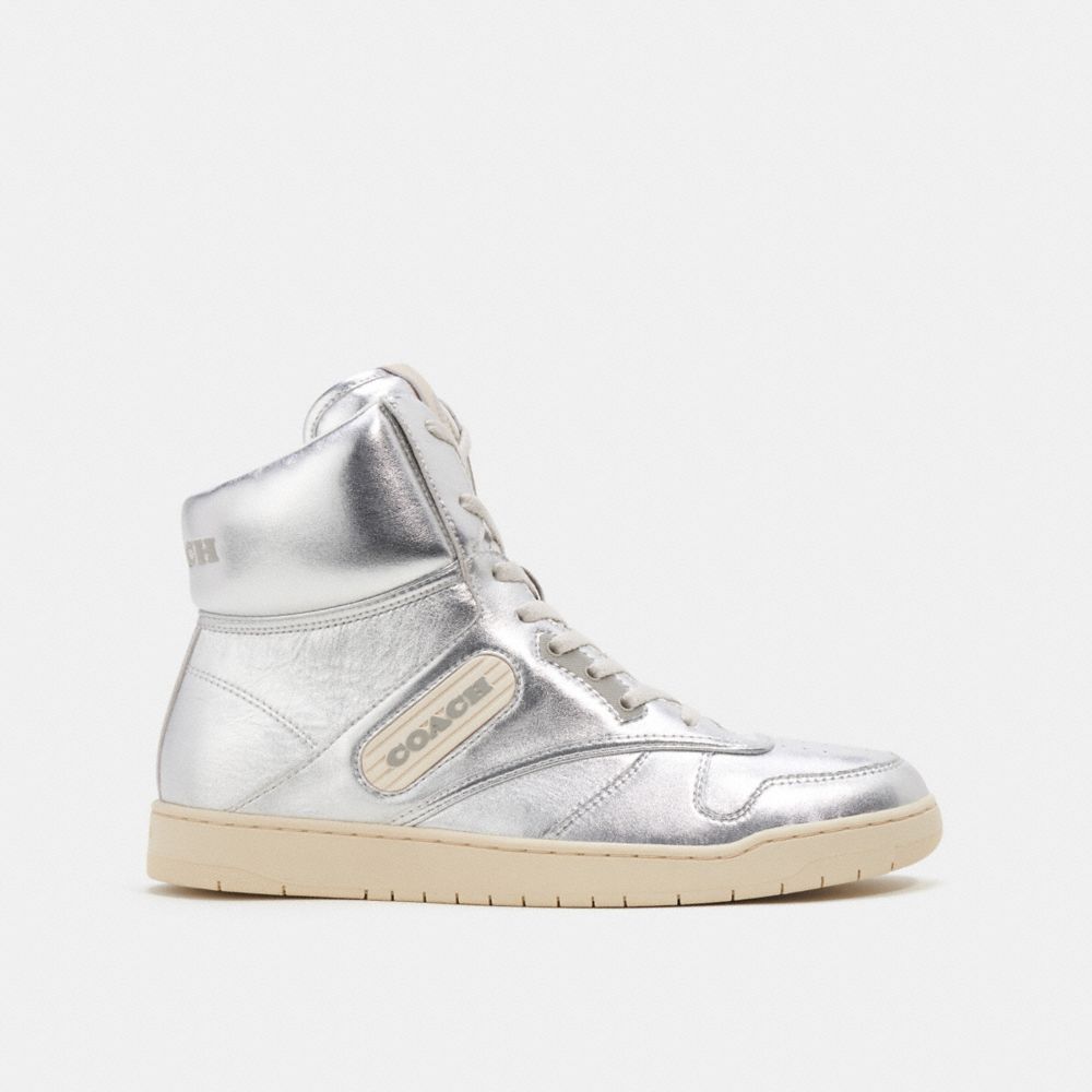Silver Coach C202 High Top Sneaker | COH865823
