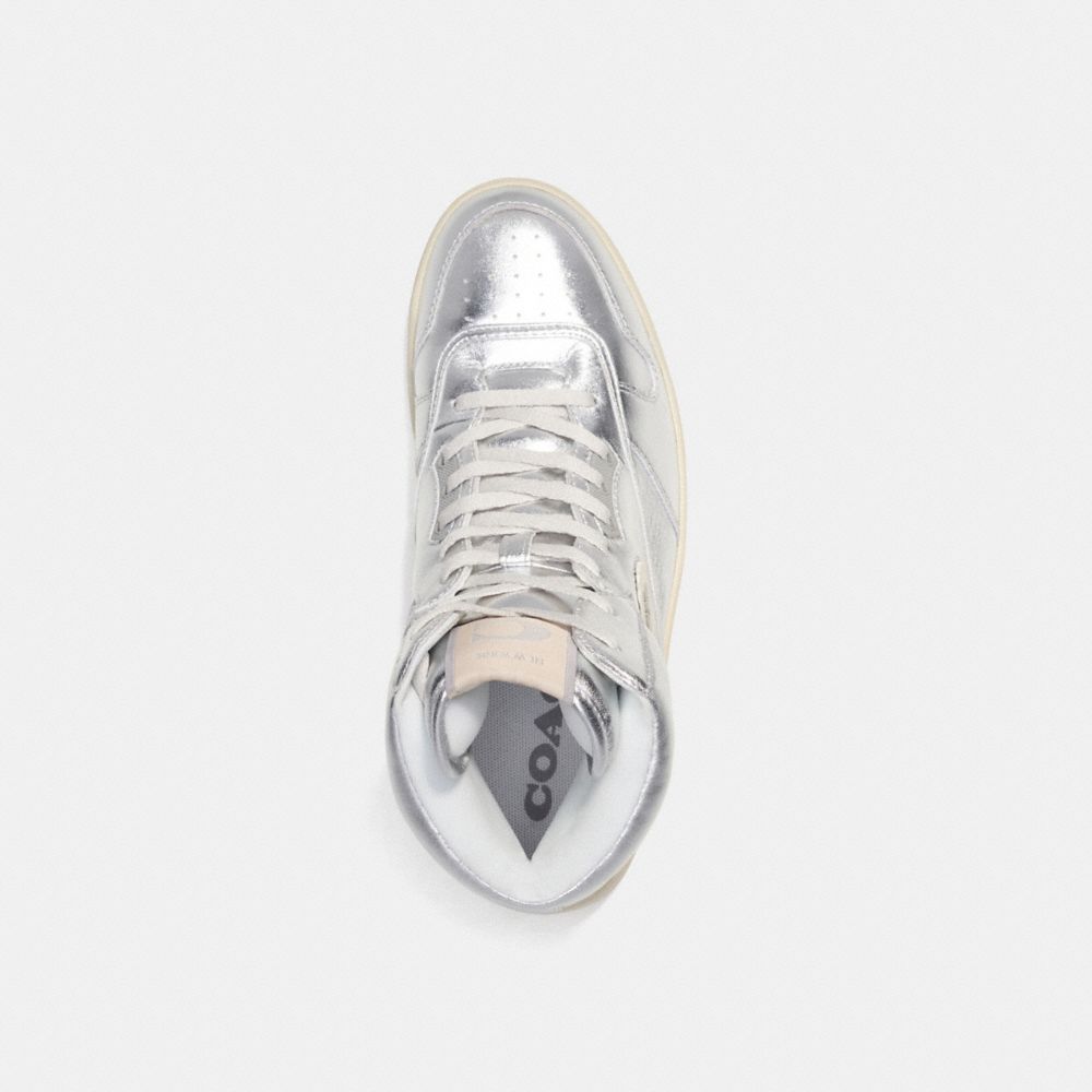 Silver Coach C202 High Top Sneaker | COH865823